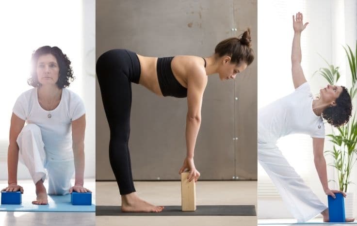 3 yoga poses using yoga blocks