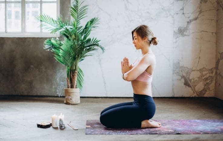 woman in seated meditation 